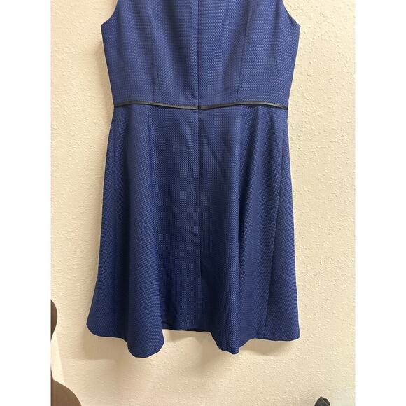 Black Label By Evan Picone Women's Blue Textured Floral Sleeveless Dress Size 10 - Picture 9 of 11